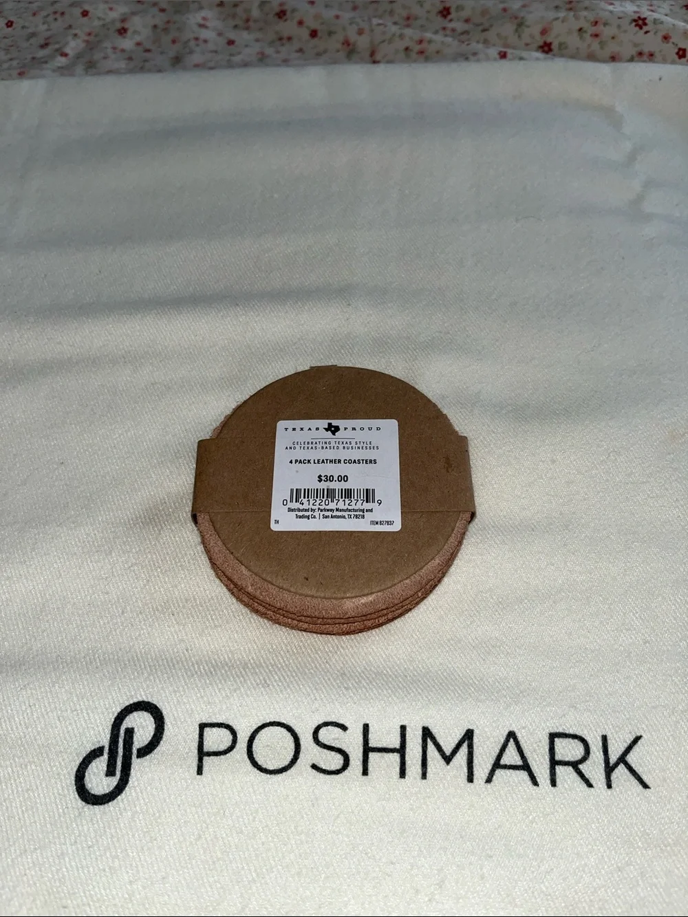 Tan Leather Drink Coaster Set